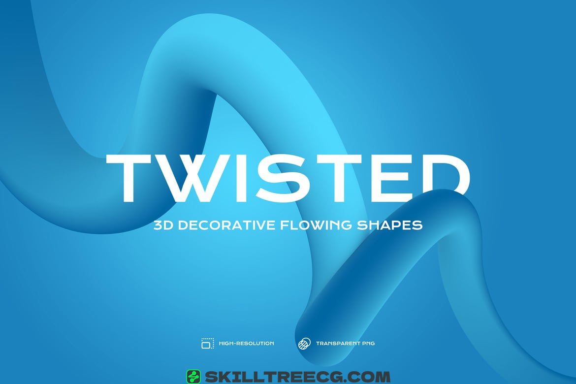 Twisted Flowing Shape 3D Backgrounds（478055）-技能树